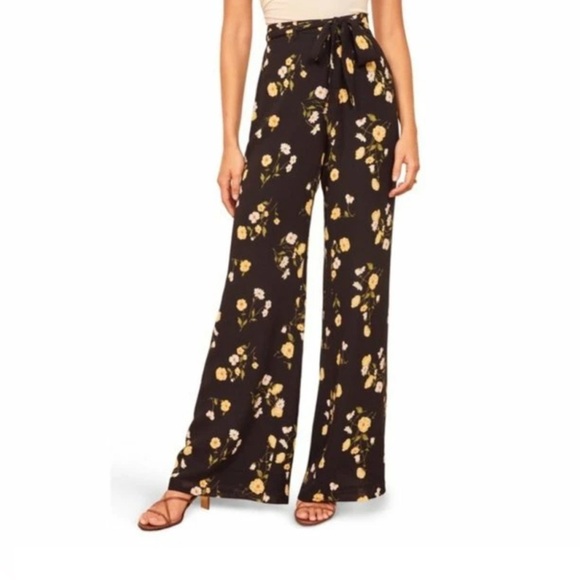 Reformation Starry Pants Floral Piazza Print Size 8 - Picture 4 of 7